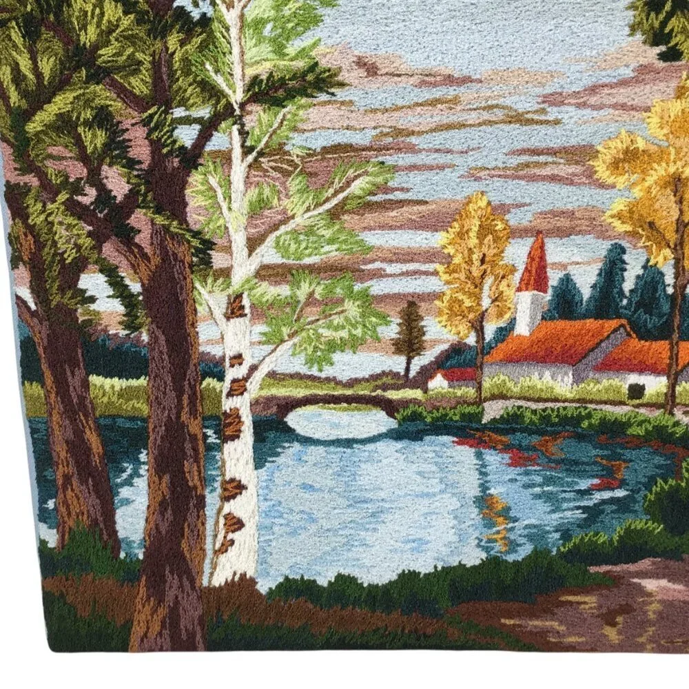 Matsubato Brand Embroidery 935 Japanese Stitchery Finished Ready to Frame Church